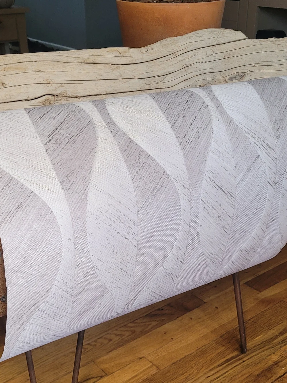Oresome Silver Ogge Textured Geometric Vertical Wallpaper Roll
